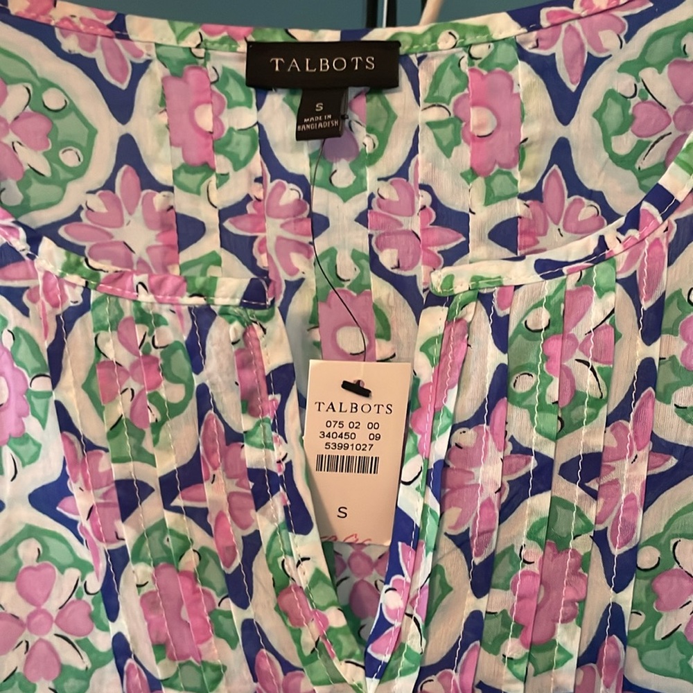 Talbots featherweight cotton blouse - Picture 3 of 5